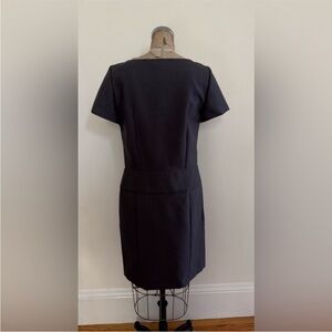 Classic Black Short-Sleeve Sheath Dress